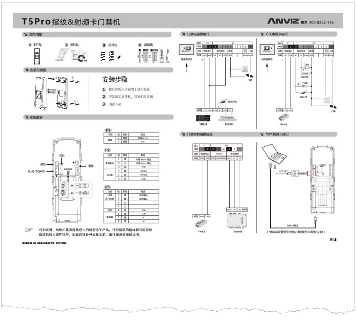 T5 Pro窄邊框指紋門禁機(jī)快速指南 V1.6 